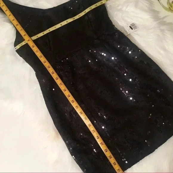 NWT Forever 21 Black Sequin One Shoulder Cocktail Club Dress - Picture 7 of 7